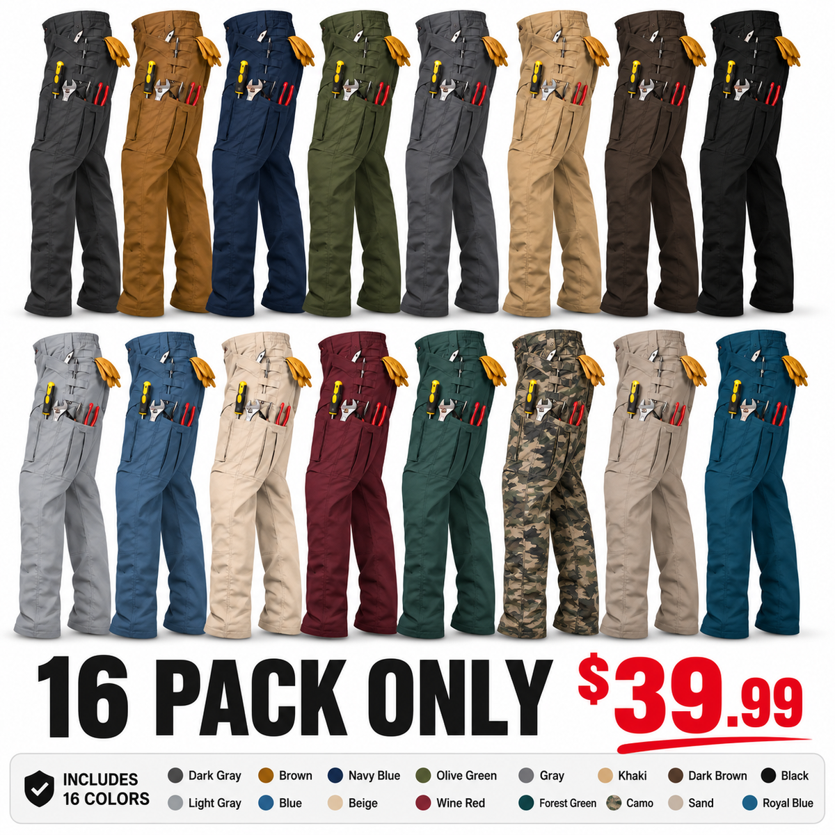 Men's Tactical Pants for Men Stretch,Durable Ripstop EDC Work Pants for Hiking