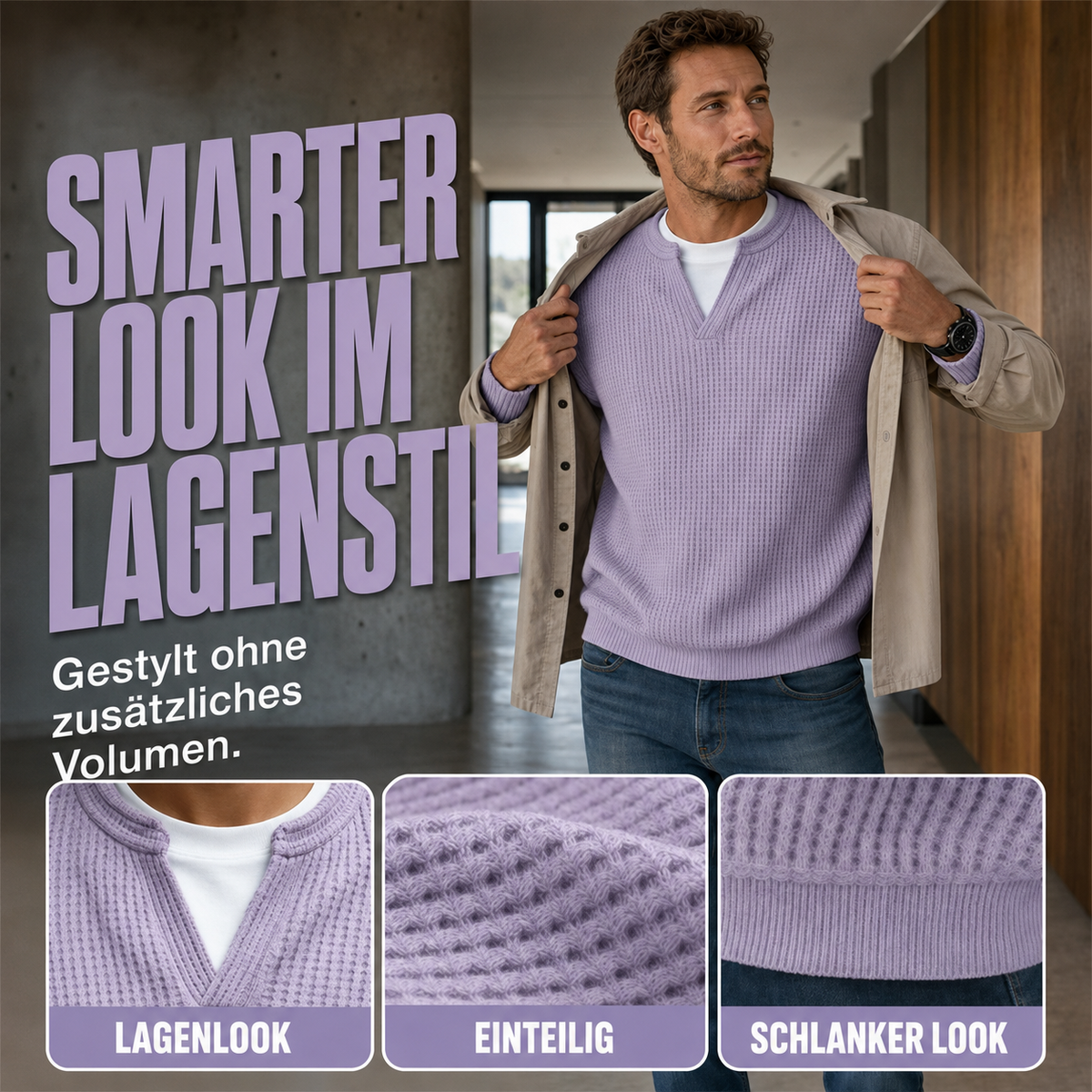 ⌛ Nur für kurze Zeit 🛍️ Mehrlagiges Komfort-Waffelshirt🛍️