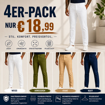 Herren-Golfhosen mit Stretch und geradem Bein