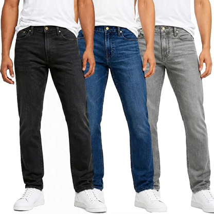 8er-Pack Herren Flex-Stretch Jeans – Slim Straight Fit mit 5 Taschen