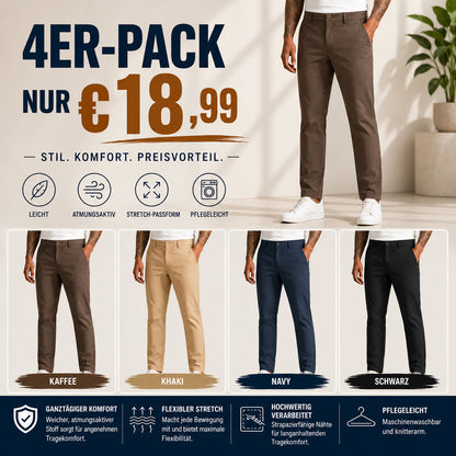 Herren-Golfhosen mit Stretch und geradem Bein