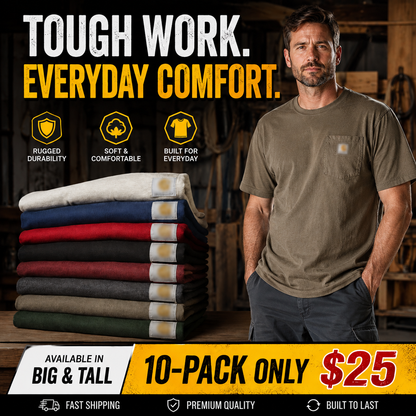 🔥CHT Men's K87 Workwear Loose Fit Heavyweight Short-Sleeve Pocket T-Shirt