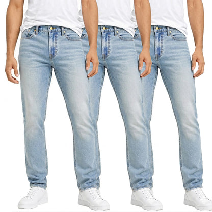 Herren Jeans 3er-Pack – Flex Stretch Slim Straight Denim mit 5 Taschen