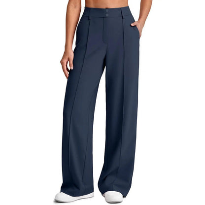 🔥 Letzter Tag: 90 % Rabatt 🔥 Damen-Yogahose mit geradem Bein aus Ponte-Stoff und praktischen Taschen