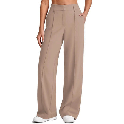 🔥 Letzter Tag: 90 % Rabatt 🔥 Damen-Yogahose mit geradem Bein aus Ponte-Stoff und praktischen Taschen