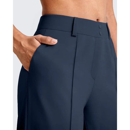 🔥 Letzter Tag: 90 % Rabatt 🔥 Damen-Yogahose mit geradem Bein aus Ponte-Stoff und praktischen Taschen