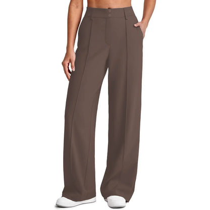 🔥 Letzter Tag: 90 % Rabatt 🔥 Damen-Yogahose mit geradem Bein aus Ponte-Stoff und praktischen Taschen