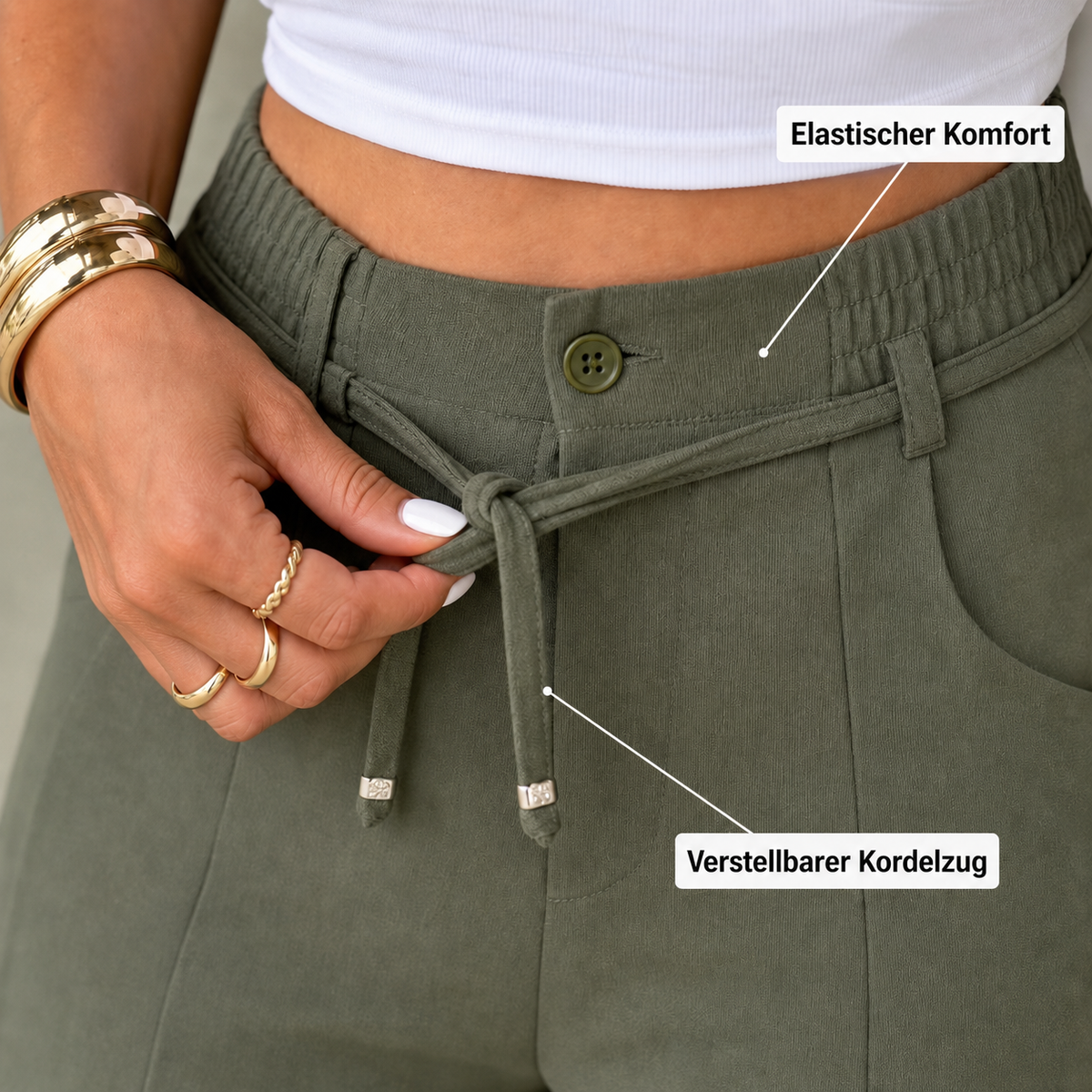 Damenhose mit hoher Taille und geradem Bein – Vordernaht & elastischer Bund hinten – Vielseitig,bequem & perfekt fürs Büro oder die Freizeit