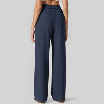 🔥 Letzter Tag: 90 % Rabatt 🔥 Damen-Yogahose mit geradem Bein aus Ponte-Stoff und praktischen Taschen