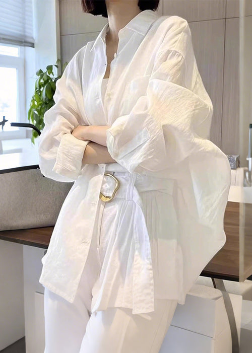 Casual White Oversized Cotton Shirts