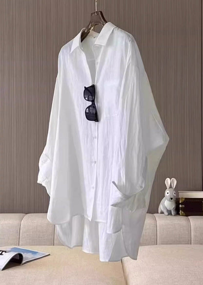 Casual White Oversized Cotton Shirts