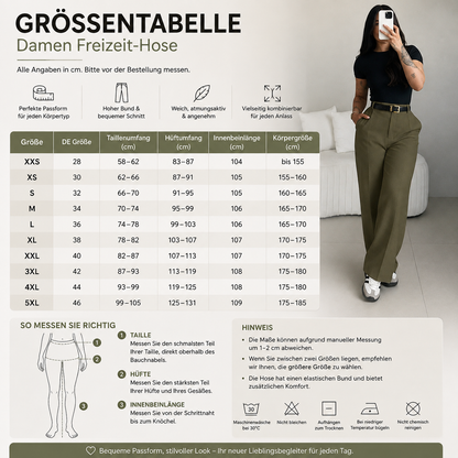 Damen-Hose mit hohem Bund und geradem Bein – fließende, elegante Anzughose mit lässigem Schnitt, für Büro und Alltag, mit figurformendem Effekt