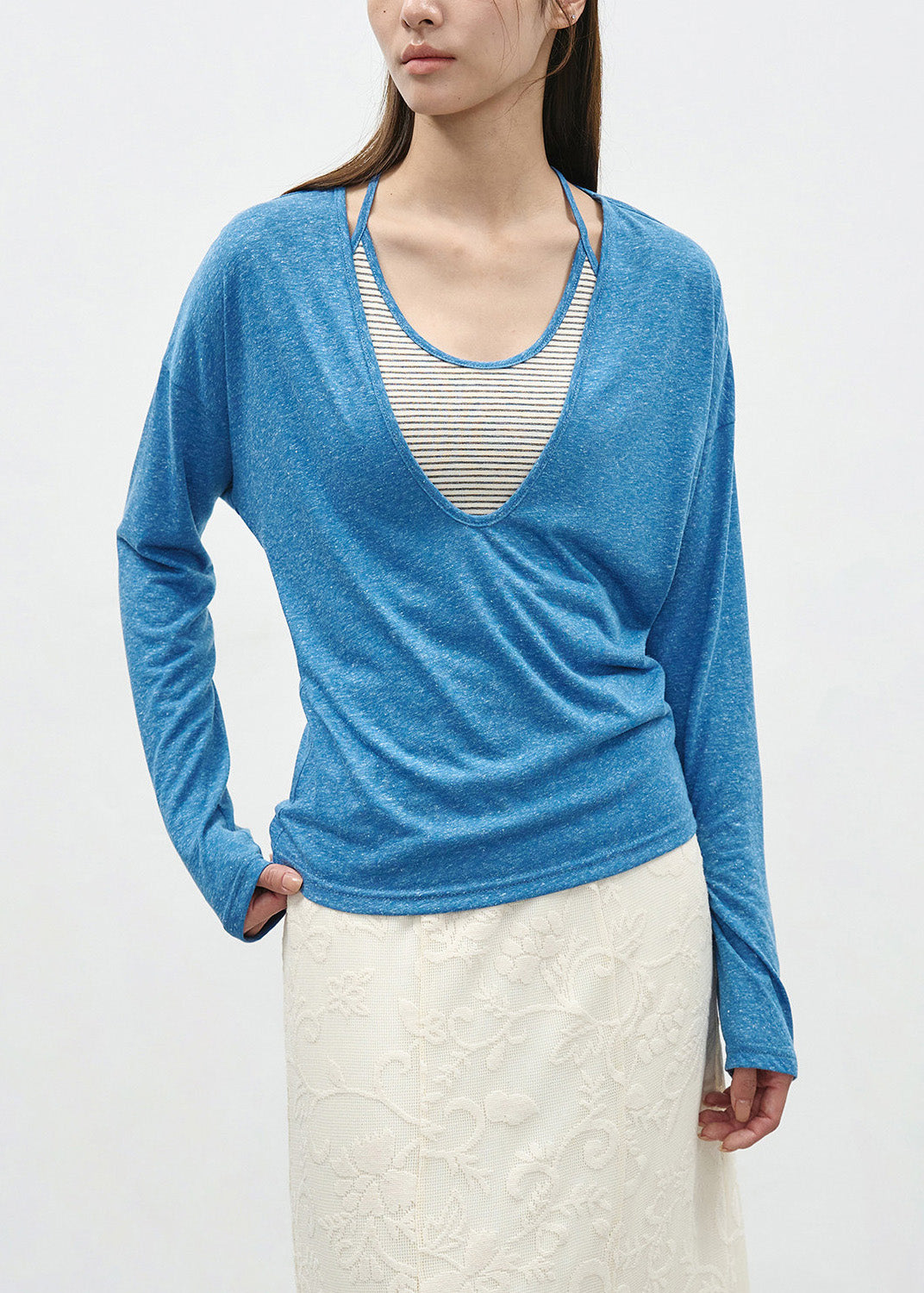Grey Patchwork Cotton T Shirts