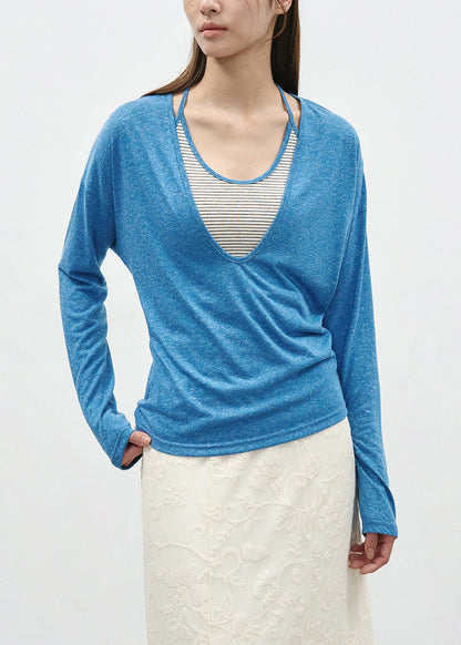 Grey Patchwork Cotton T Shirts