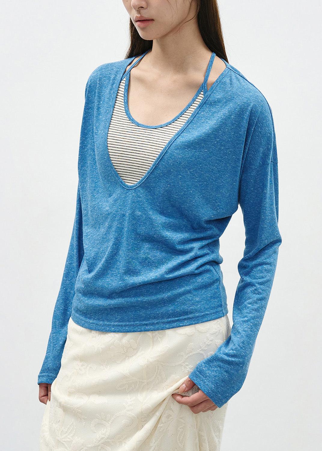 Grey Patchwork Cotton T Shirts