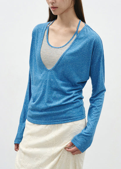 Grey Patchwork Cotton T Shirts