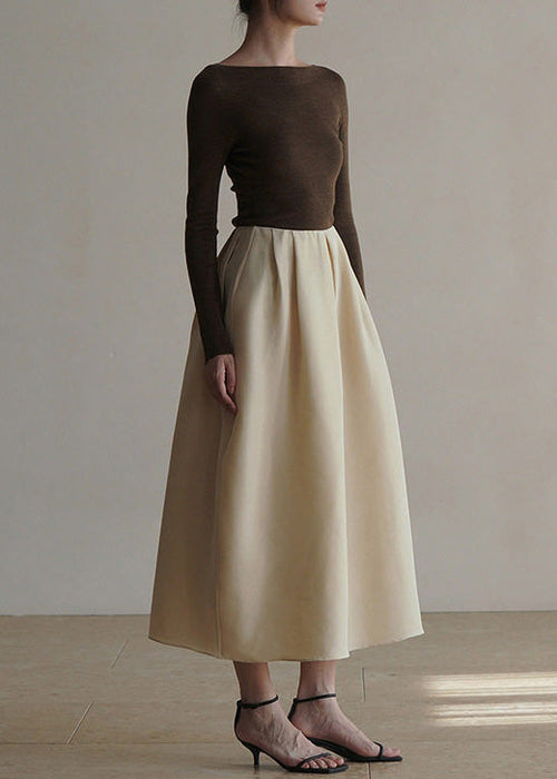 Classy Apricot Exra Large Hem Cotton Skirts