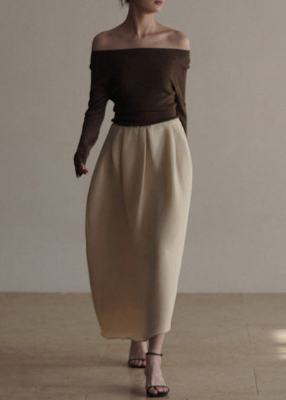 Classy Apricot Exra Large Hem Cotton Skirts