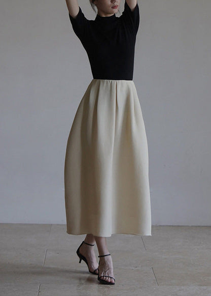 Classy Apricot Exra Large Hem Cotton Skirts