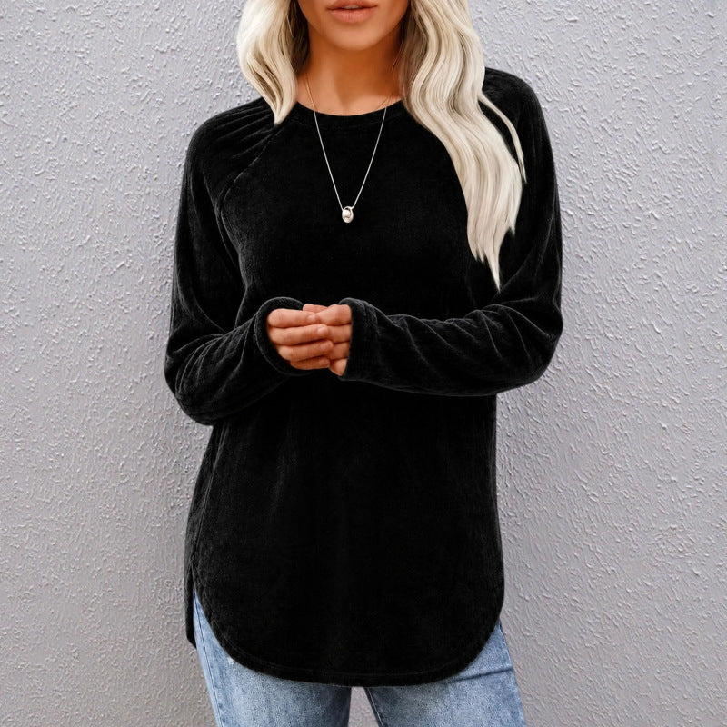 👚 Saisonaler Style – Lässiges Baumwoll-Oberteil mit Rundhalsausschnitt – Luftiger Tragekomfort & vielseitig kombinierbar mit Jeans oder Leggings