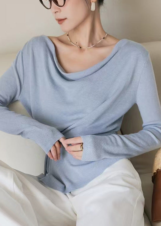 Oat Colored Collar Wool Knitted