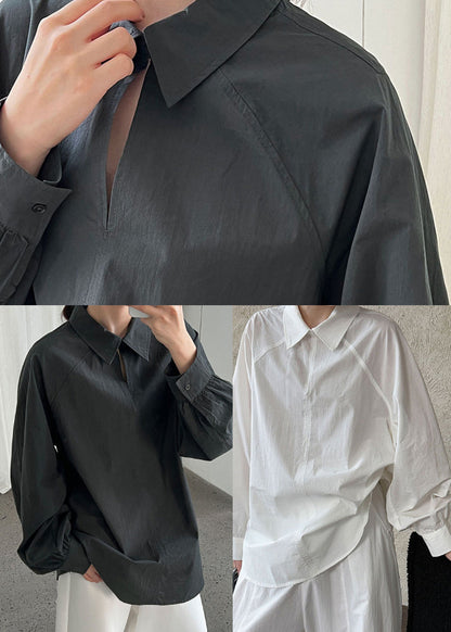 Fitted White Oversized Cotton Shirt