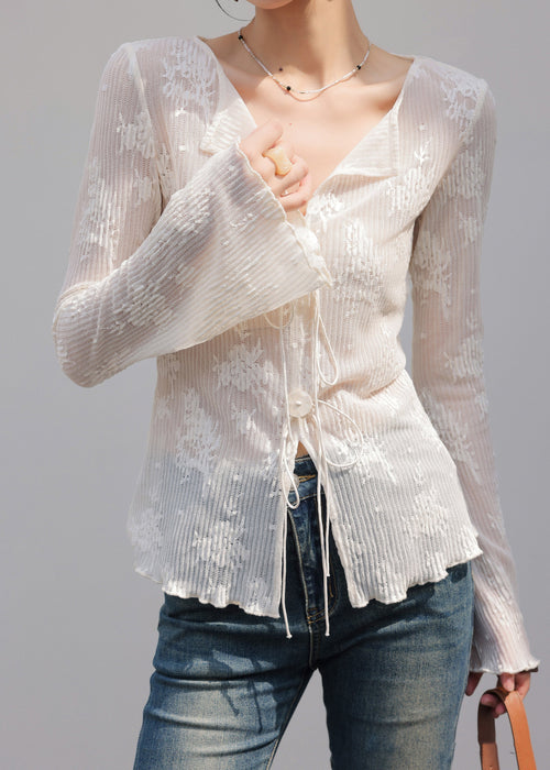White Embroidered Spandex