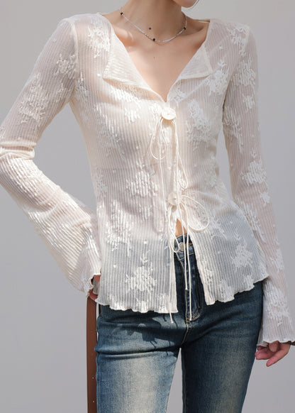 White Embroidered Spandex