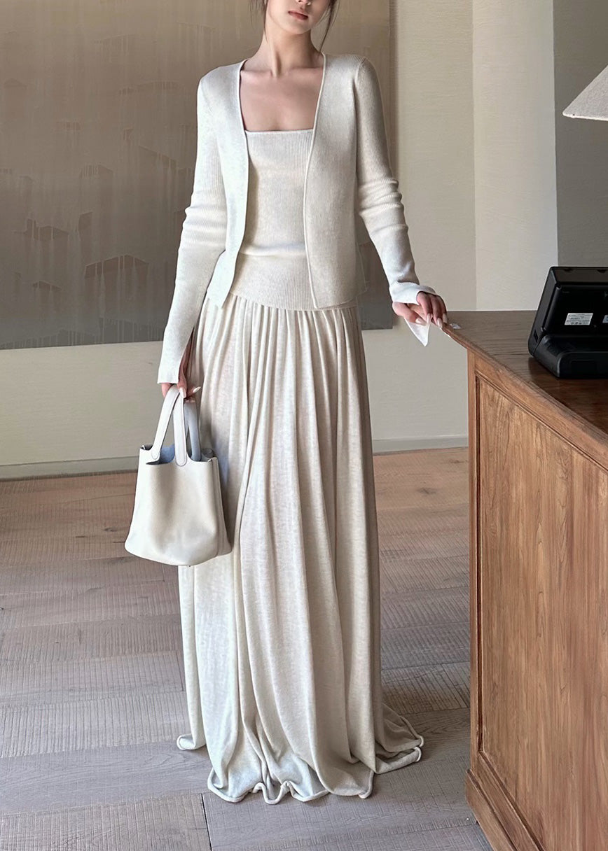Italian Green Woolen Knit Three Piece Set Clothing