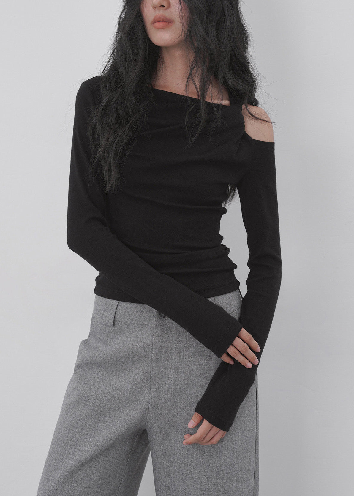 Apricot Cold Shoulder Patchwork Cotton