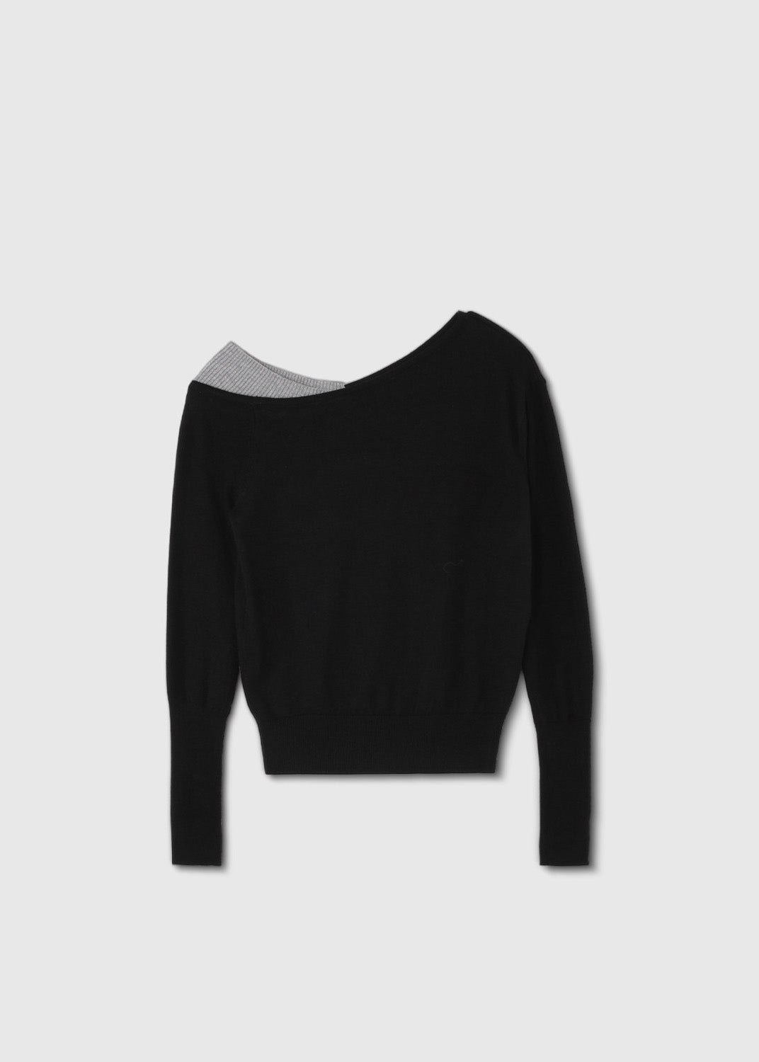 Black Cold Shoulder Patchwork Knit Sweaters