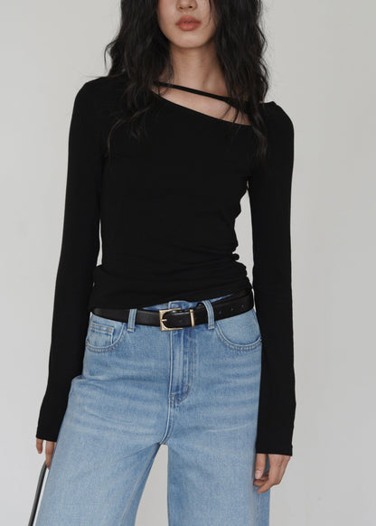 Red Hollow Out Cotton T Shirt