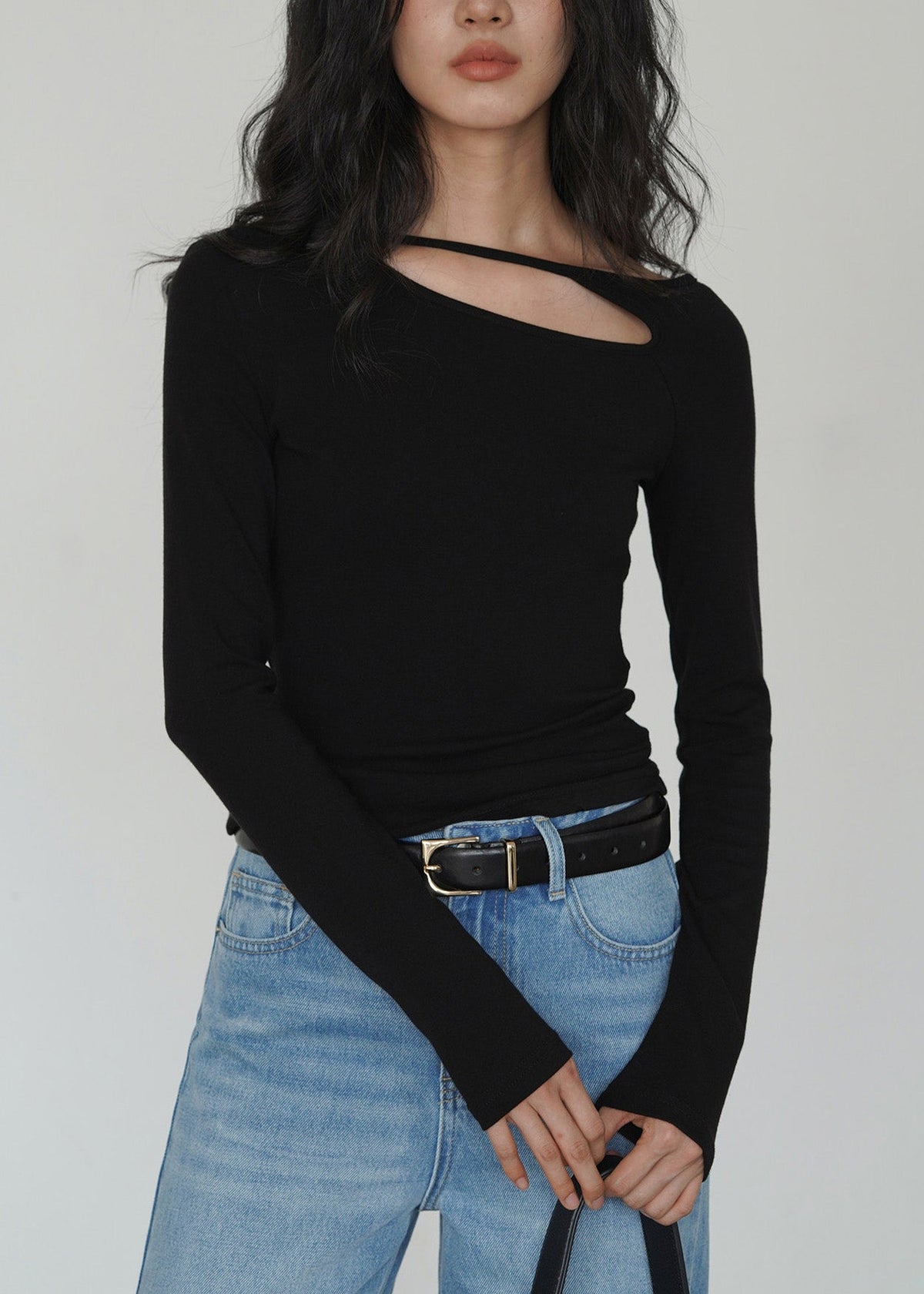 Red Hollow Out Cotton T Shirt