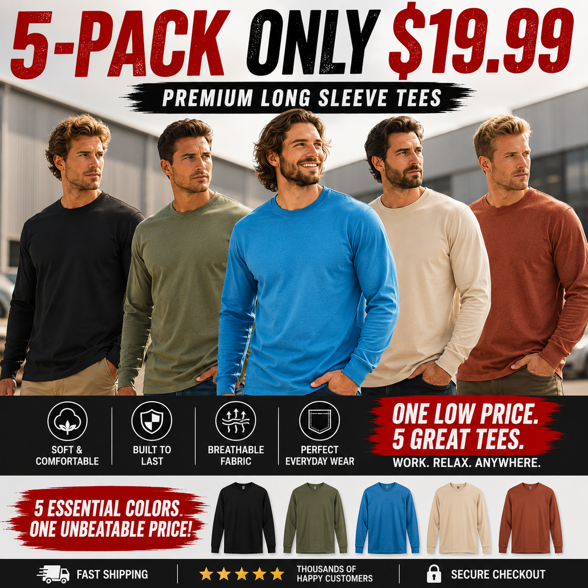 🔥CHT Men's K87 Workwear Loose Fit Heavyweight Short-Sleeve Pocket T-Shirt