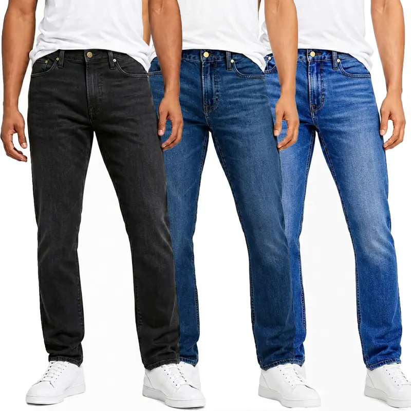 8er-Pack Herren Flex-Stretch Jeans – Slim Straight Fit mit 5 Taschen