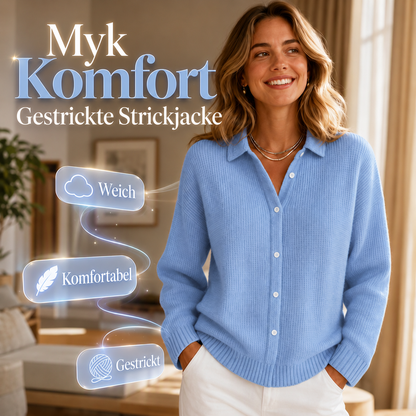 Strickpullover mit Kragen und Knöpfen für Damen