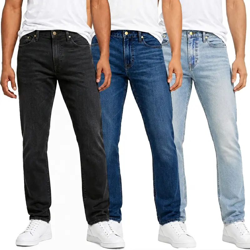 8er-Pack Herren Flex-Stretch Jeans – Slim Straight Fit mit 5 Taschen