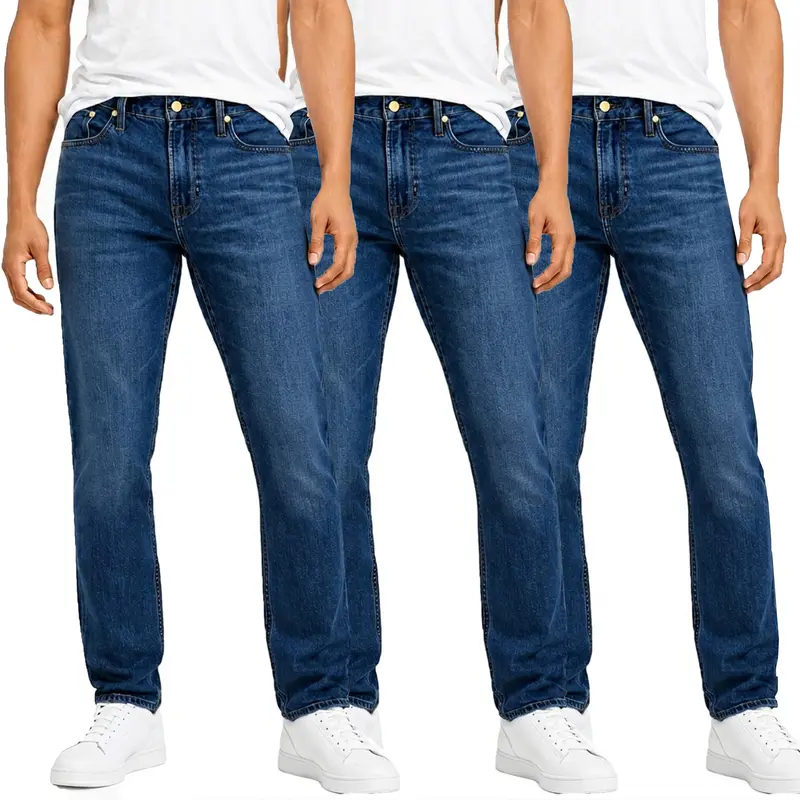 8er-Pack Herren Flex-Stretch Jeans – Slim Straight Fit mit 5 Taschen