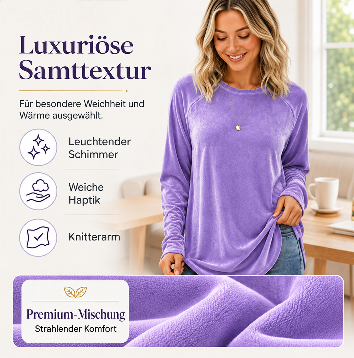 👚 Saisonaler Style – Lässiges Baumwoll-Oberteil mit Rundhalsausschnitt – Luftiger Tragekomfort & vielseitig kombinierbar mit Jeans oder Leggings