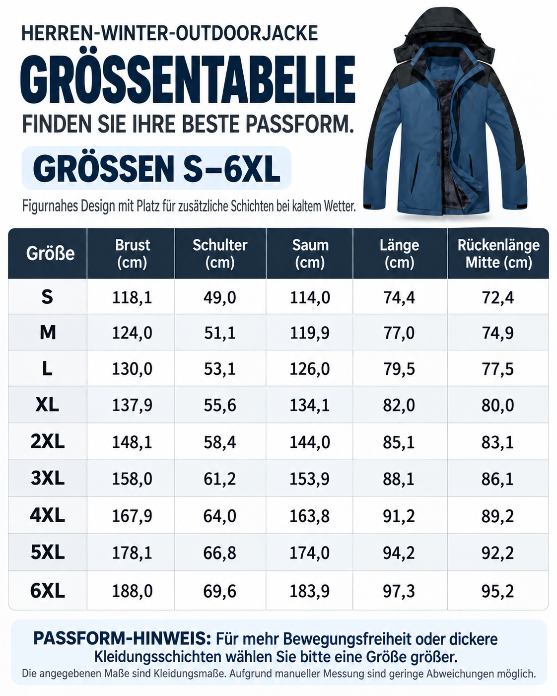 🔥 BESTSELLER | 6 STÜCK 25,99 € | Herren-Outdoorjacke mit Fleecefutter