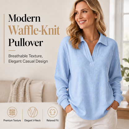 Bestseller🏆🧶 Women's V-neck long-sleeve knit top