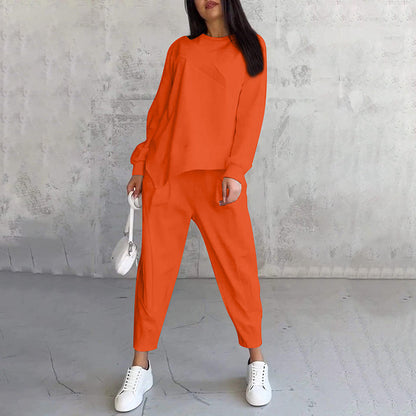 2-teiliges Damen-Freizeitset mit asymmetrischem Sweatshirt