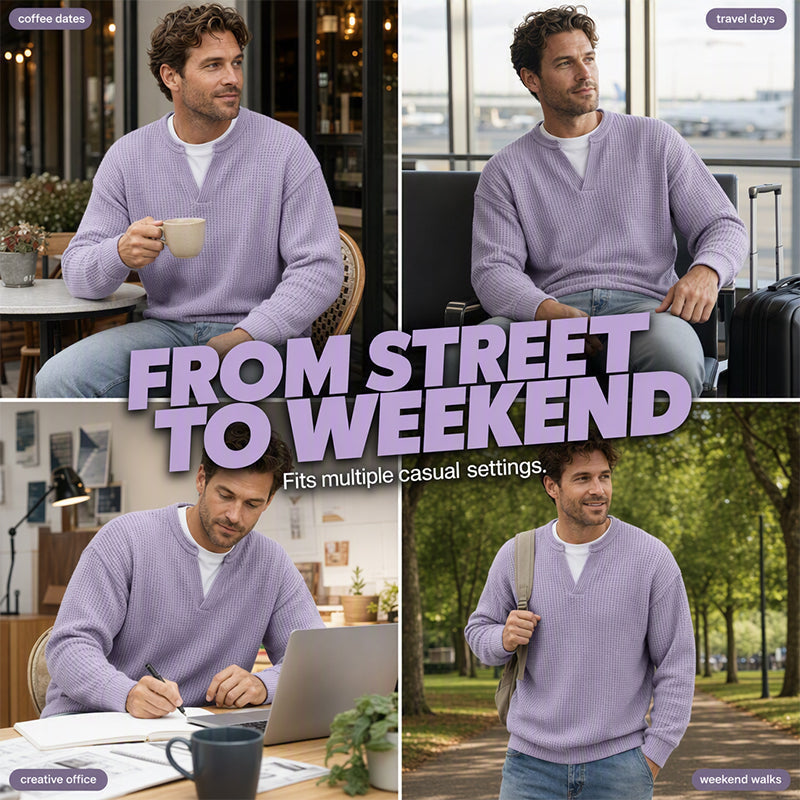 ⌛ Nur für kurze Zeit 🛍️ Mehrlagiges Komfort-Waffelshirt🛍️