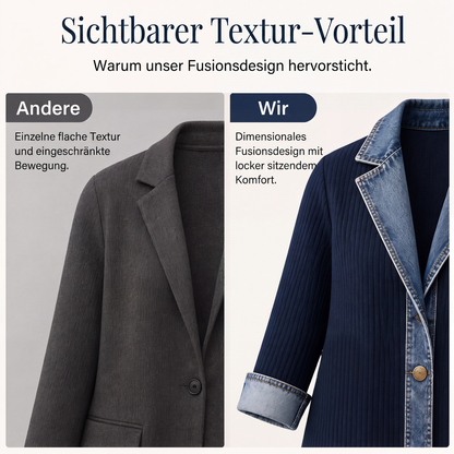🔥Heißer Verkauf 60% Rabatt🧥Gerippte Strickjacke mit Deni - Lässiger Chic für jeden Tag🎁
