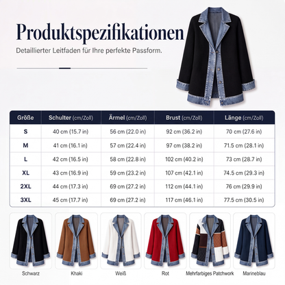 🔥Heißer Verkauf 60% Rabatt🧥Gerippte Strickjacke mit Deni - Lässiger Chic für jeden Tag🎁