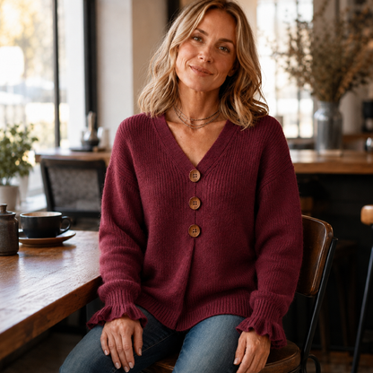 Women's V Neck Knit Sweater